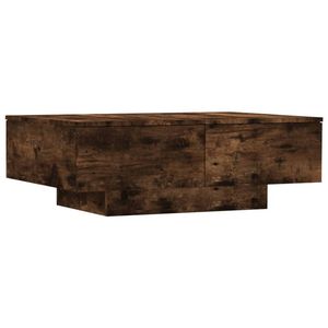 The Living Store Salontafel - Gerookt Eiken - 90 x 60 x 31 cm - Opbergfunctie