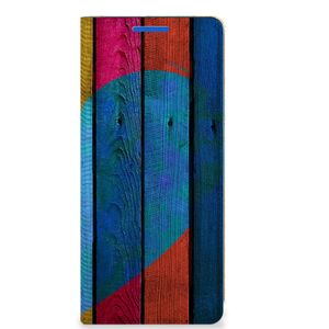 OPPO Reno 6 Pro Plus 5G Book Wallet Case Wood Heart - Cadeau voor je Vriend