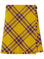 Burberry kilt frangé à carreaux - Jaune - thumbnail