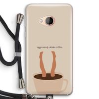 Aggressively drinks coffee: HTC U Play Transparant Hoesje met koord