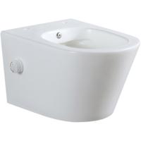 Wandcloset Wiesbaden Vesta | 52 cm | Rimless | Bidet functie-warm en koud water | Excl.Toiletzitting | Keramiek | Mat wit Wandcloset Wiesbaden Vesta | 52 cm | Rimless | Bidet functie-warm en koud water | Excl.Toiletzitting | Keramiek | Mat wit