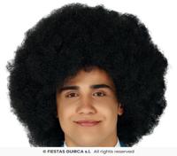 Afro Pruik Zwart Mega