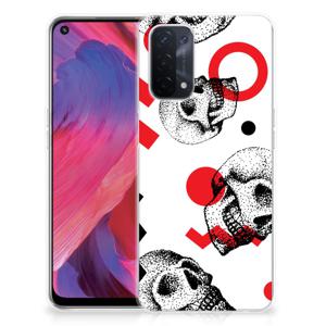 Silicone Back Case OPPO A93 5G Skull Red