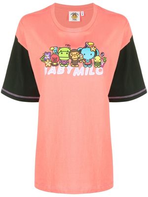 *BABY MILO® STORE BY *A BATHING APE® t-shirt colour block à logo imprimé - Rose