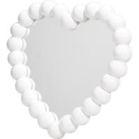 Home & Styling kinder wandspiegel - Heart - 28 x 27 cm - kunststof/glas - wit rand