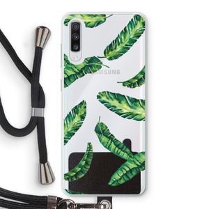 Lange bladeren: Samsung Galaxy A70 Transparant Hoesje met koord