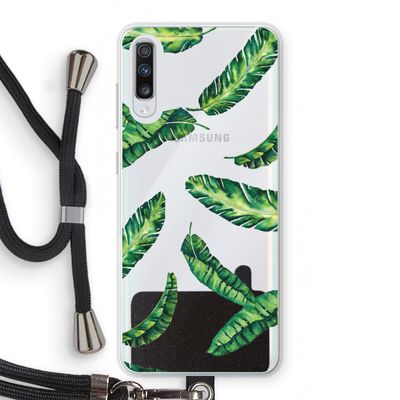 Lange bladeren: Samsung Galaxy A70 Transparant Hoesje met koord