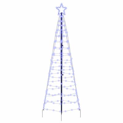 LED Kerstboom met 390 LED met grondpennen Blauw 250 cm IJzer