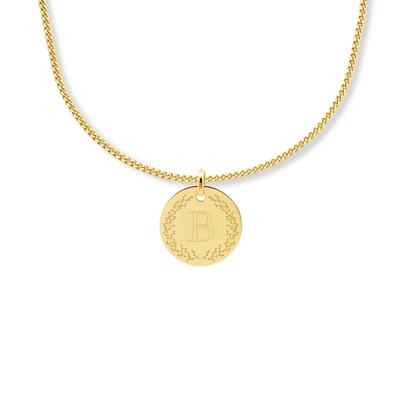 Gegraveerde initialen ketting - 14K GOUD - Goud - 16 mm - Anchor chain