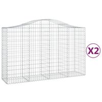 The Living Store Schanskorf - Gabion Muren - Decoratieve Tuinbarrière - 200x50x120/140 cm - Gegalvaniseerd IJzer