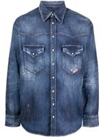 DSQUARED2 chemise en jean à patch logo - Bleu - thumbnail