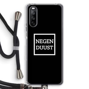 Negenduust black: Sony Sony Xperia 10 III Transparant Hoesje met koord
