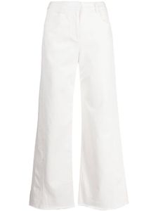 TWP pantalon évasé à taille mi-haute - Blanc