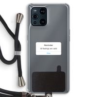 Reminder: Oppo Find X3 Transparant Hoesje met koord