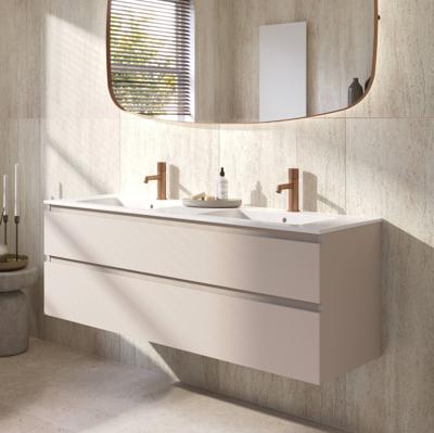 Ben Tendenza voorgemonteerd badmeubel incl. glans witte keramische wastafel 142,7x46x61,5cm zand