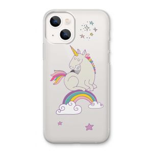 Regenboog eenhoorn: iPhone 13 Transparant Hoesje
