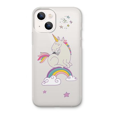 Regenboog eenhoorn: iPhone 13 Transparant Hoesje