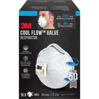3M Cool Flow stofmasker, FFP2, met ventiel, pak van 10 stuks