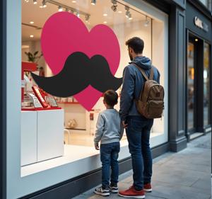 Vaderdag hart etalage sticker