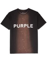 Purple Brand t-shirt en coton à logo imprimé - BLACK