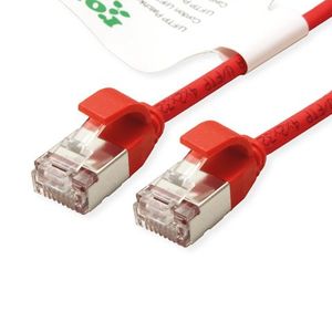 ROLINE GREEN F/UTP DataCenter Patchkabel Cat.6A (Class EA), LSOH, extra dun, rood, 0,3 m