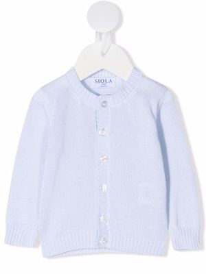 Siola cardigan en maille à boutonnière - Bleu