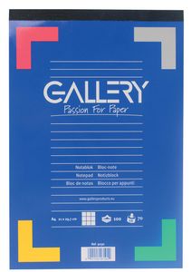 Gallery schrijfblok, ft A4, geruit 5 mm, blok van 100 vel