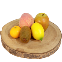 Kunstfruit: 5 stuks perzik - groene appel - citroen - kiwi - mandarijn