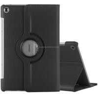 Litchi textuur horizontaal flip 360 graden rotatie lederen draagtas voor Huawei MediaPad T5 10.1, met houder (zwart)