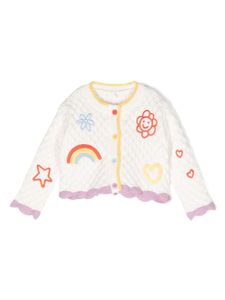 Stella McCartney Kids cardigan à motif brodé - Blanc