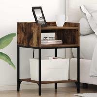 Nachtkastje 2 pcs Gerookt eiken 40 x 40 x 61 cm Bewerkt hout