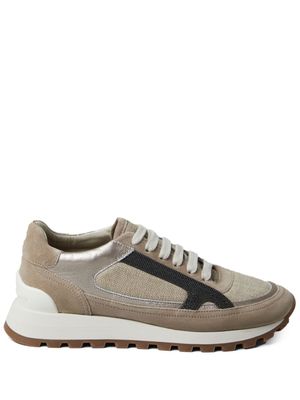 Brunello Cucinelli baskets à ornement métallique - Marron