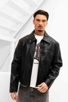 Label Garment V Leather Jacket Heren Zwart - Maat M - Kleur: Zwart | Soccerfanshop
