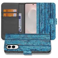 Samsung Galaxy S25 Edge | Book Style Case | Wood Blue Samsung Galaxy S25 Edge | Book Style Case | Wood Blue