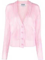 MOSCHINO JEANS cardigan nervurée à boutonnière - Rose