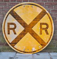 Railroad Crossing Rond Verkeersbord - Ø91cm - Origineel