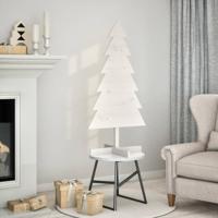 VidaXL Kerstdecoratie kerstboom 120 cm massief grenenhout wit