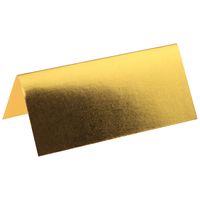 Naamkaartjes/plaatskaartjes metallic - Bruiloft - goud - 10x stuks - 7 x 3 cm - thumbnail