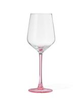 HEMA Wijnglas 350ml Tafelgenoten Roze Voet (roze) - thumbnail