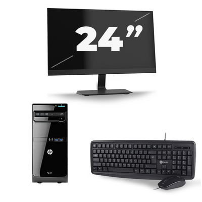 HP Pro 3500 Micro Tower - Intel Core i7-3e Generatie - 16GB RAM - 256GB SSD - Windows 10 + 1x 24 inch Monitor