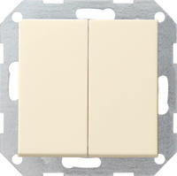 Gira System 55 2-voudig kunststof inbouw drukvlakschakelaar serie schakelaar crèmewit (RAL1013) - thumbnail