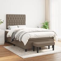 Boxspring met matras stof taupe 120x200 cm