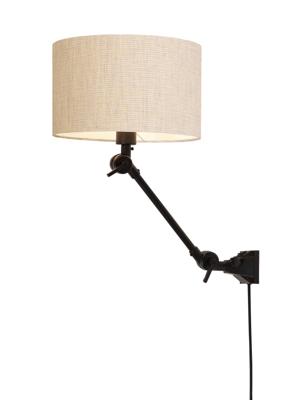 Wandlamp Amsterdam - Naturel/Zwart - 65x32x45cm