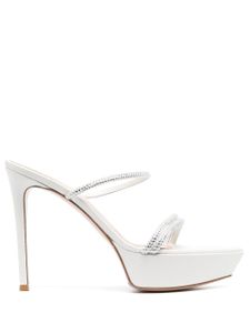 Gianvito Rossi sandales Montecarlo 130 mm à ornements en cristal - Blanc