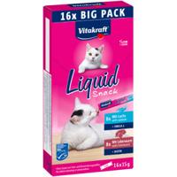 Vitakraft Liquid Snack met leverworst en zalm voor katten multipack (16 x 15 g) 3 verpakkingen