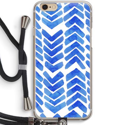 Blauwe pijlen: iPhone 6 / 6S Transparant Hoesje met koord