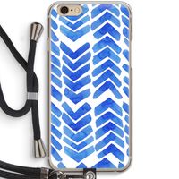 Blauwe pijlen: iPhone 6 / 6S Transparant Hoesje met koord