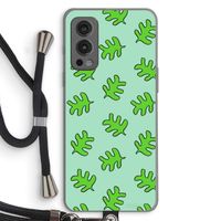Groene blaadjes: OnePlus Nord 2 5G Transparant Hoesje met koord