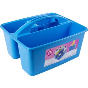 Hega Hogar opbergbox/opbergmand - blauw - met handvat - 6 liter - kunststof - 31 x 26,5 x 18 cm