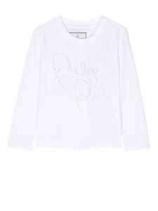 Philipp Plein Junior t-shirt à ornements strassés - Blanc